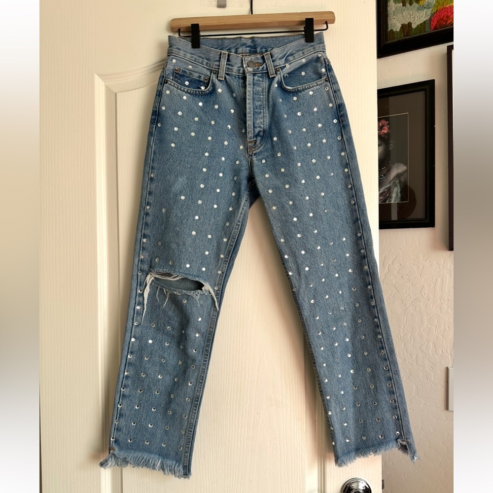 Carmar Black Top and Blue Distressed Jeans - Picture 2 of 16